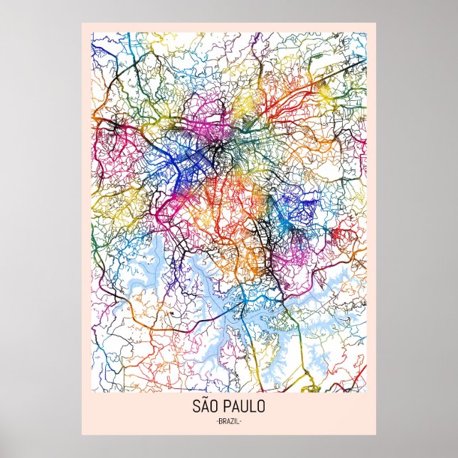 Poster Mapa da Cidade de São Paulo (Frente)