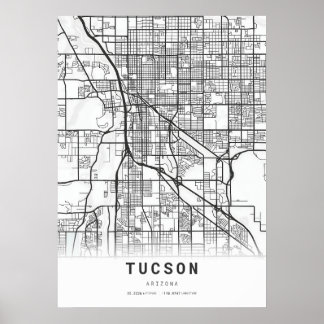Poster Mapa da Cidade de Tucson