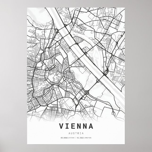 Poster Mapa da Cidade de Viena (Frente)