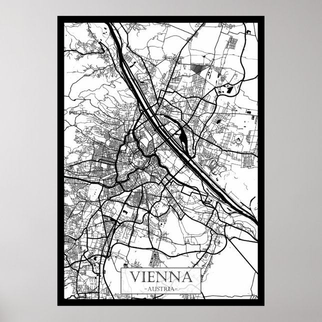 Poster Mapa da Cidade de Viena Áustria (Frente)