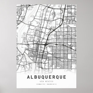 Poster Mapa da Cidade do Albuquerque