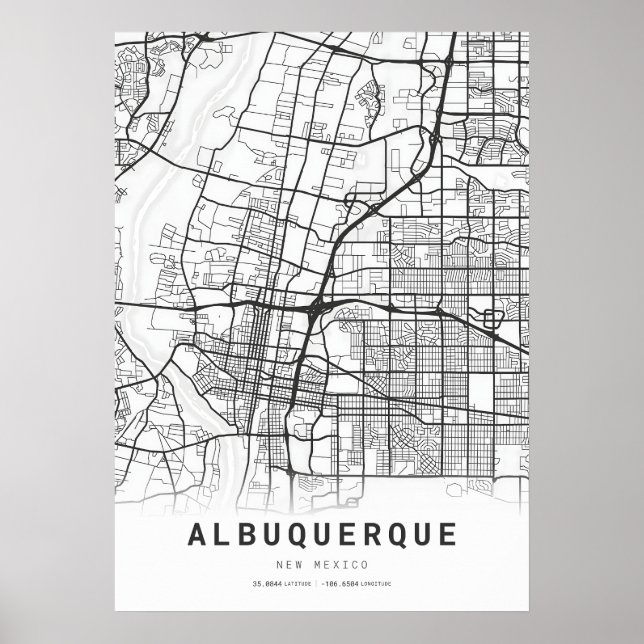 Poster Mapa da Cidade do Albuquerque (Frente)