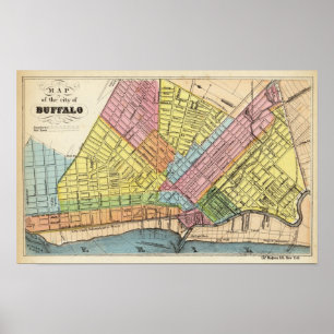 Póster Mapa da cidade do búfalo
