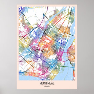 Poster Mapa da Cidade do Canadá, no Quebec de Montreal