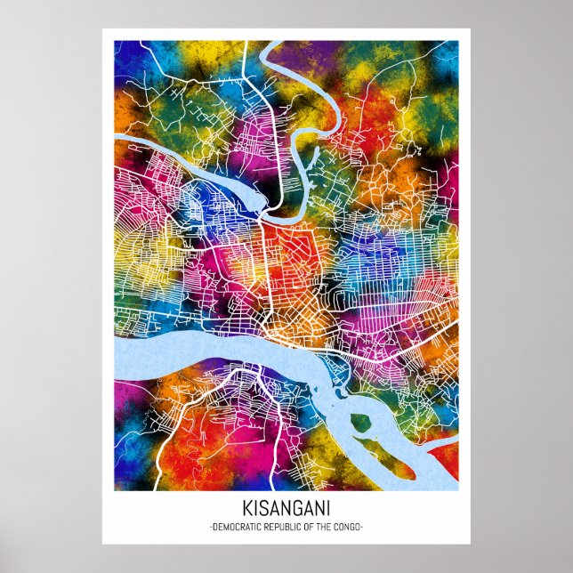 Poster Mapa da Cidade do Congo (Frente)