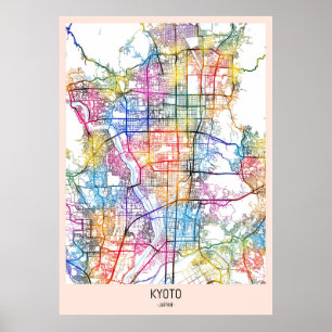 Poster Mapa da Cidade do Japão de Quioto