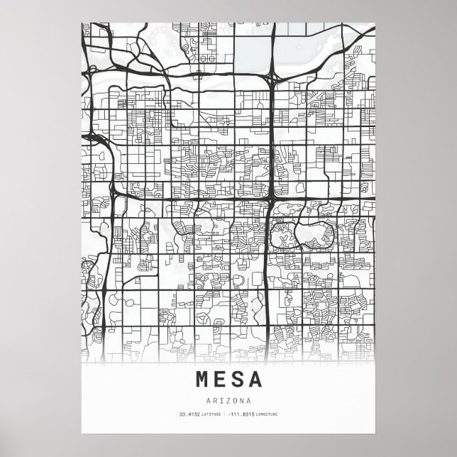 Poster Mapa da Cidade do Mesa (Frente)