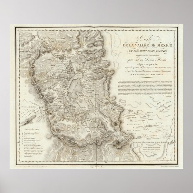 Póster mapa da cidade do México (Frente)