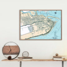 Mapa da Cidade do Quebec - Poster brilhante 1906