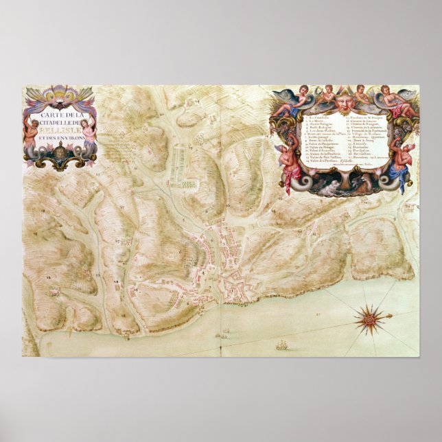 Póster Mapa da cidade e da cidade de Bellisle (Frente)