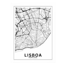 Mapa Da Cidade Lisboa Estilo Linhas Clássico