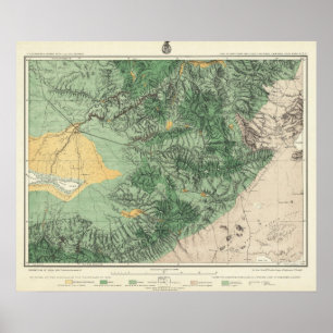 Poster Mapa da classificação de terra de Califórnia do
