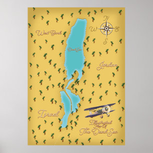 Poster Mapa da colheita do Mar do Morto