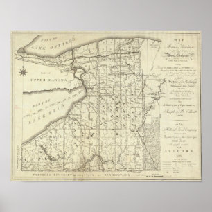 Poster Mapa da compra ou do Geneseo ocidental de Morris