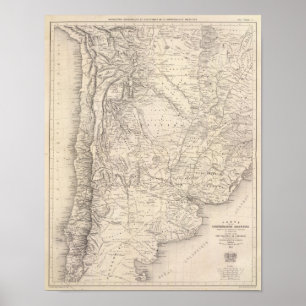 Póster Mapa da Confederação Argentina