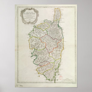 Poster Mapa da Córsega