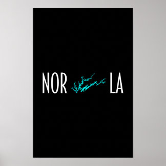 Poster Mapa da Costa do Lago Norris Tennessee Tipografia