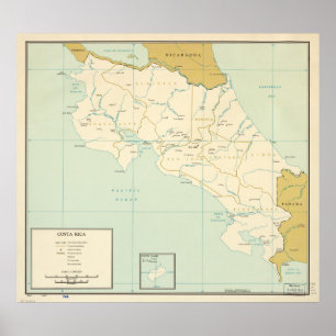 Poster Mapa da Costa Rica (1963)
