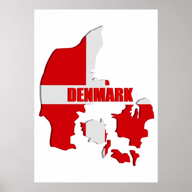 Poster Mapa da Dinamarca (Frente)