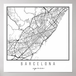 Poster Mapa da Espanha de Barcelona