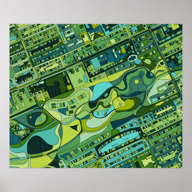 Poster Mapa da Estrutura da Cidade de Amsterdã (Frente)