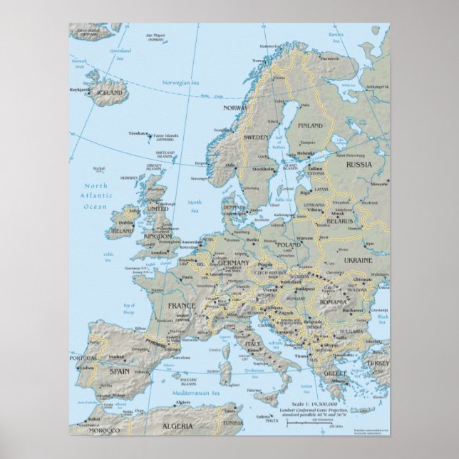 Poster Mapa da Europa (Frente)