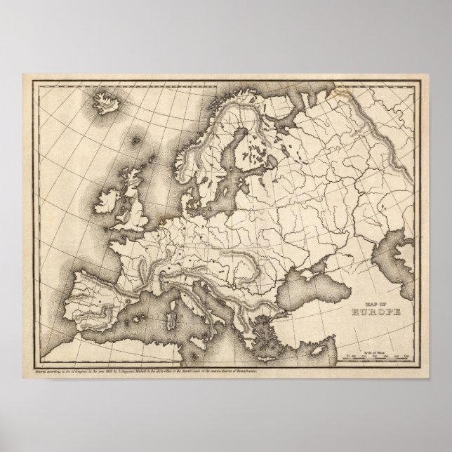 Póster Mapa da Europa (Frente)