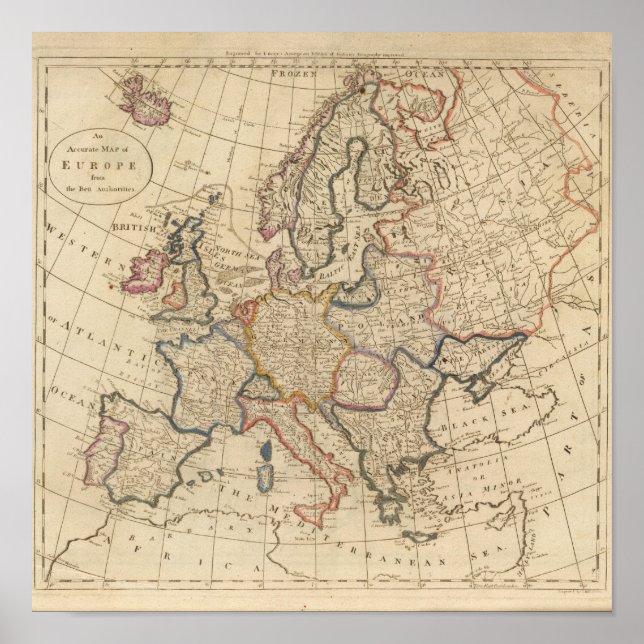 Póster Mapa da Europa 2 (Frente)