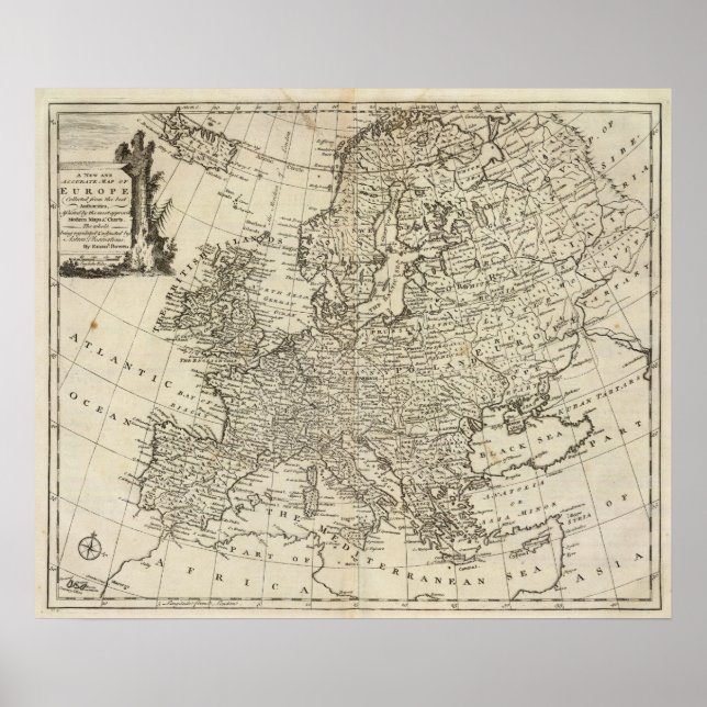 Póster Mapa da Europa 3 (Frente)