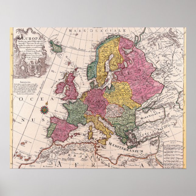 Póster Mapa da Europa 3 (Frente)