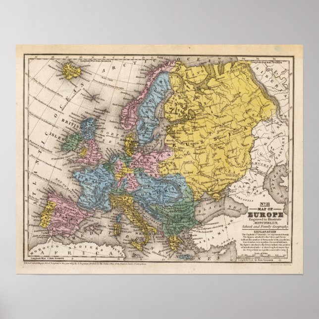Póster Mapa da Europa 4 (Frente)