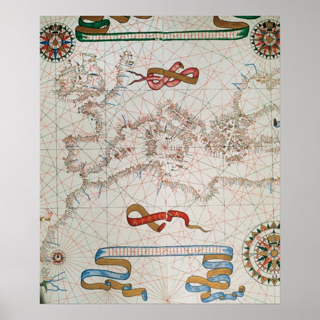 Poster Mapa da Europa e Costa do Norte de África (Frente)