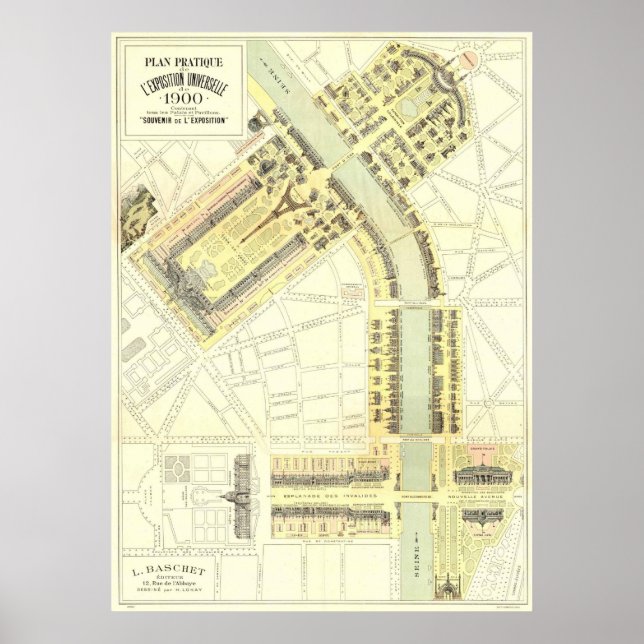 Poster Mapa da Expo Paris de 1900 (Frente)