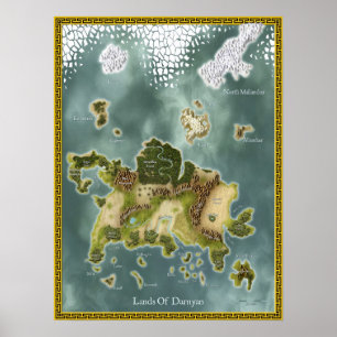Póster Mapa da fantasia de Darnyan