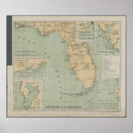 Poster Mapa da Flórida