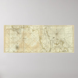 Poster Mapa da Flórida e das Bahamas (1776)