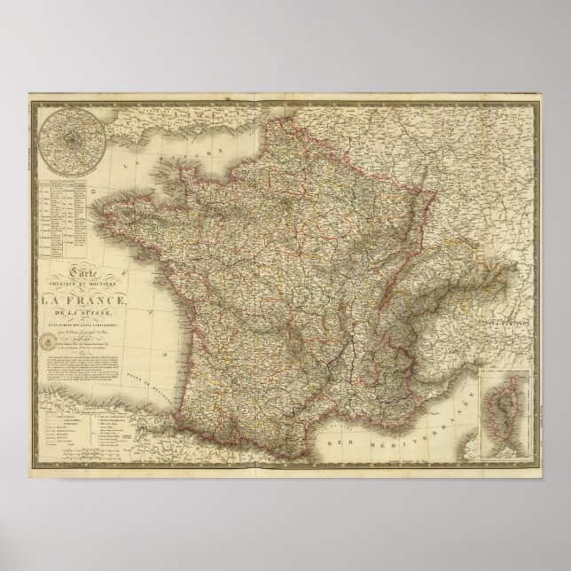 Poster Mapa da França (Frente)