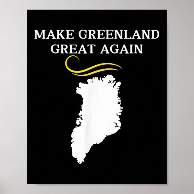Poster Mapa da Groenlândia com Cabelo Trump (Frente)