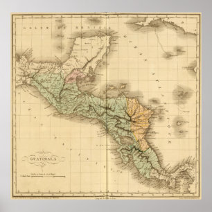 Poster Mapa da Guatemala (1825)
