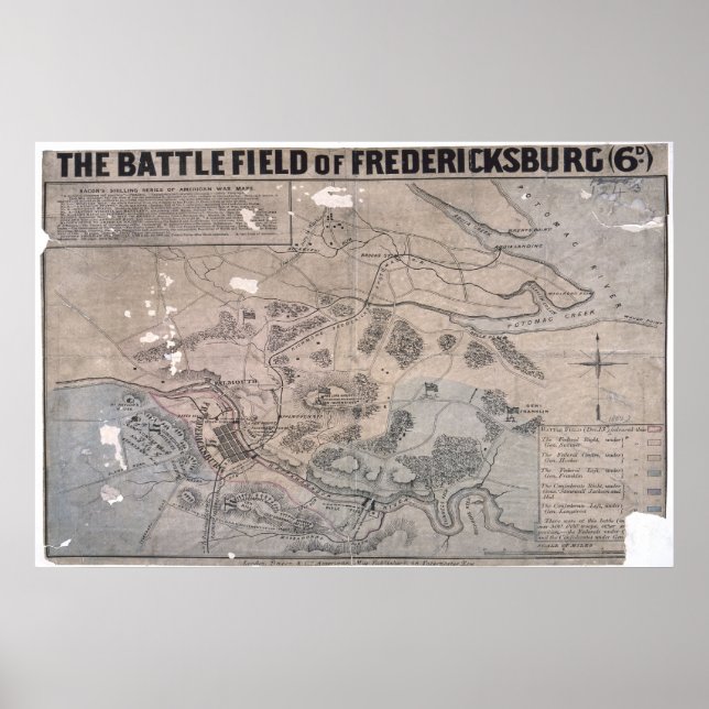 Poster Mapa da Guerra Civil Americana (Frente)