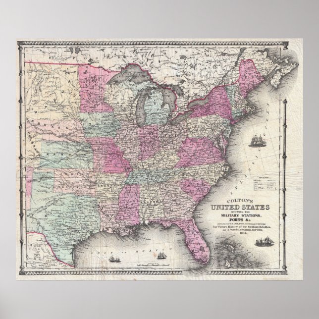 Póster Mapa da Guerra Civil de Colton (Frente)
