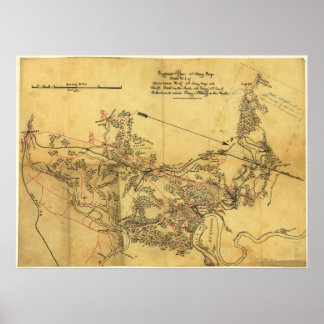 Poster Mapa da Guerra Civil na Virgínia Roads