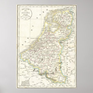 Poster Mapa da Holanda 1832 - Delamarche
