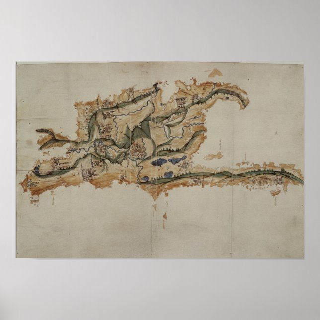 Póster Mapa da ilha de Santo Domingo (Frente)