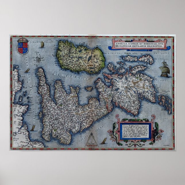 Póster Mapa Da Inglaterra Do Século Xxi (Frente)