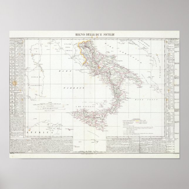 Poster Mapa da Itália (Frente)