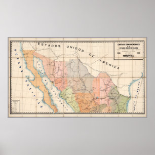 Poster (Mapa da letra das comunicações) de México