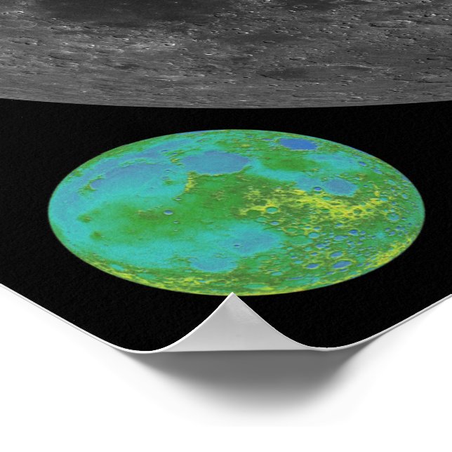 Póster Mapa da Lua de Alta Resolução (Borda)