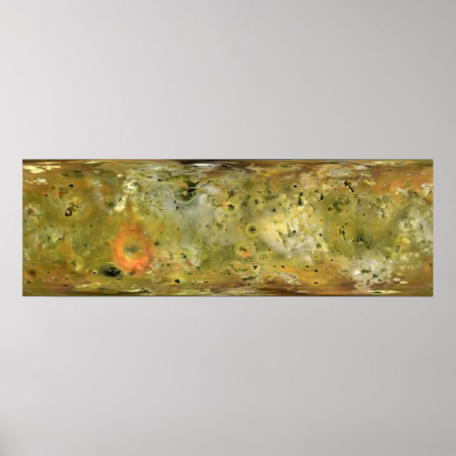 Póster Mapa da lua de Júpiter Lo (Frente)