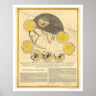 Poster Mapa da Lua e um Eclipse Solar por Panser 1748